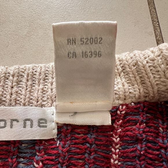 Vintage Claiborne Multicolored Crew Neck Knit Pullover Sweater Size L - Picture 5 of 14